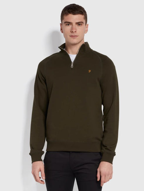 Farah Jim Half Zip Sweater Green